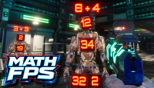 Math FPS: Solve or Die combat scene with a holographic weapon sight