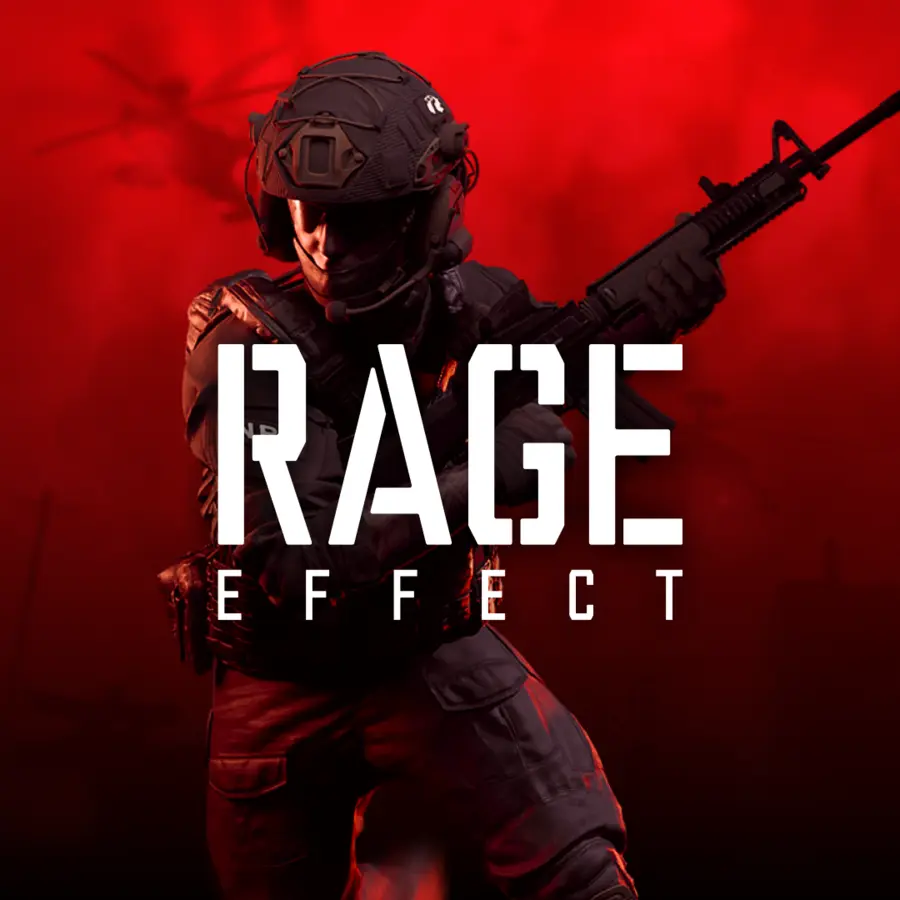 Rage Effect game artwork showing an armed combatant